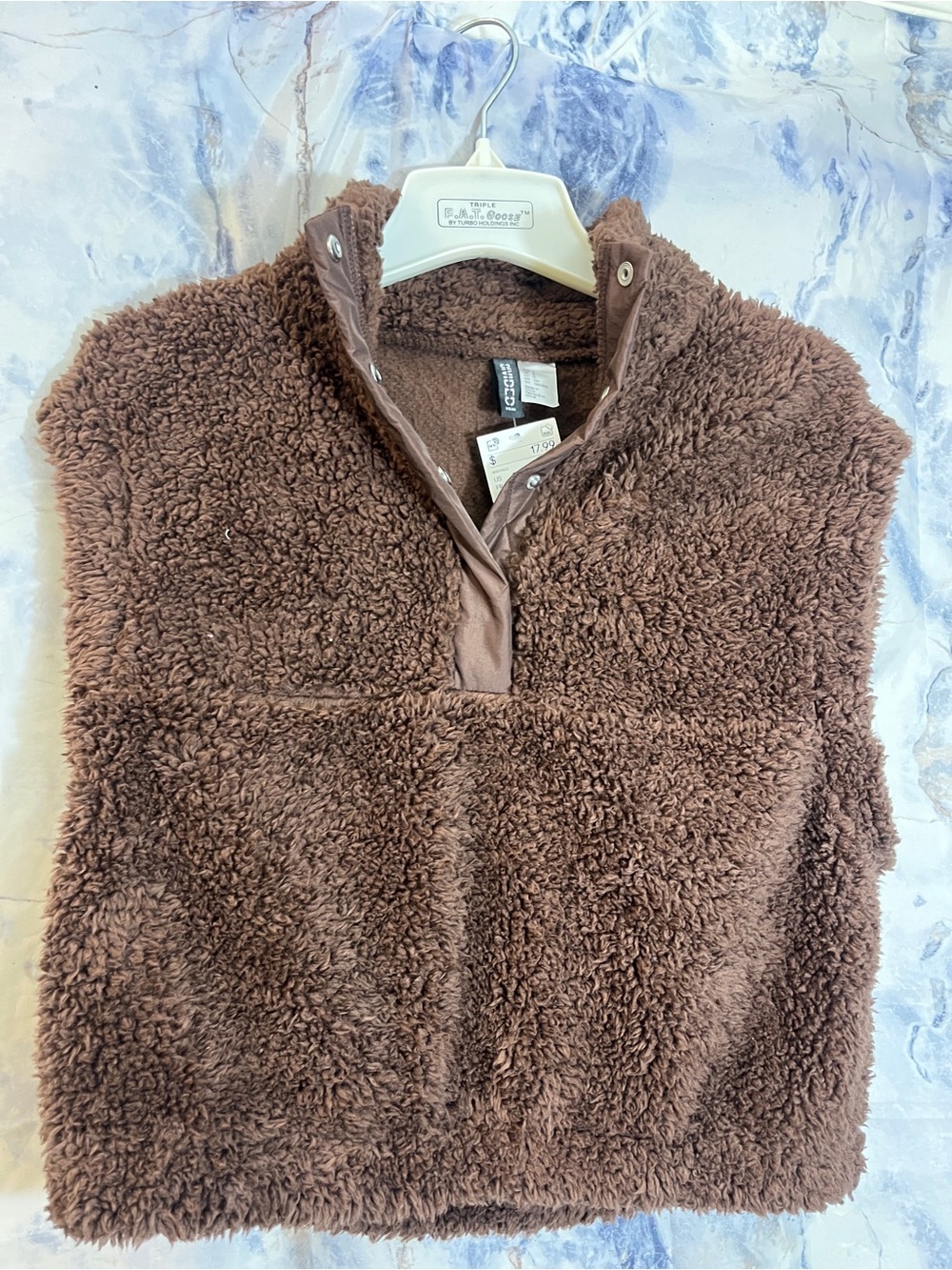 H & M Cozy Brown Sherpa Pullover Sweater - women